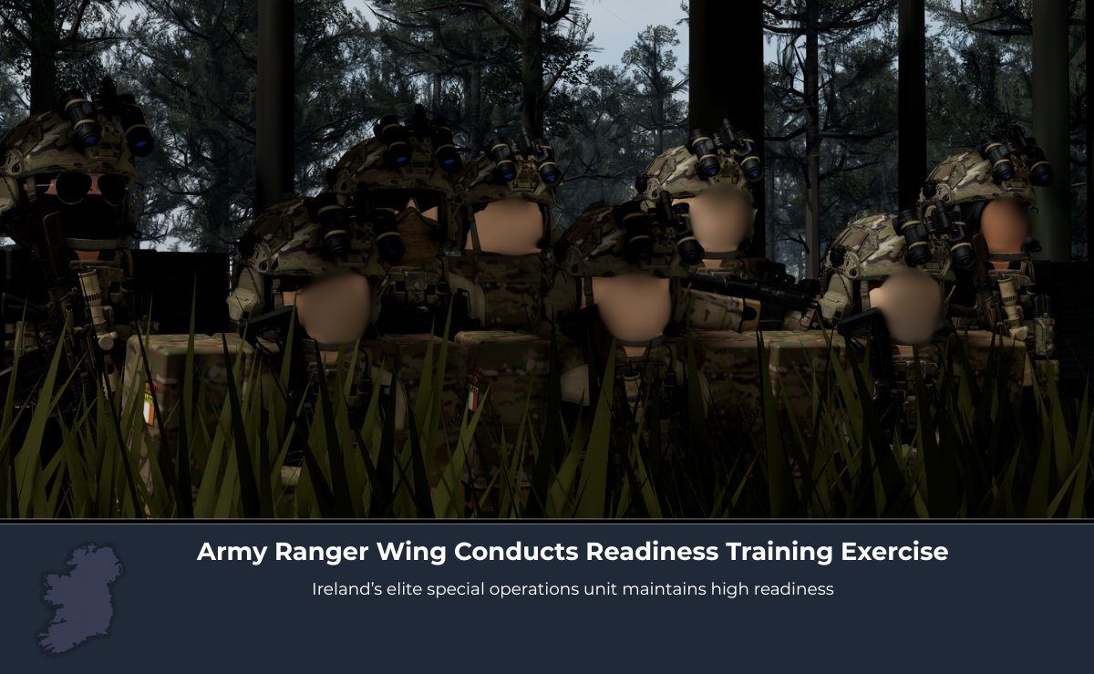 The Army Ranger Wing carried out a training exercise aimed at sustaining operational readiness.

As Ireland’s primary special operations and counter-terrorism unit, the ARW remains on constant standby as the national Quick Reaction Force