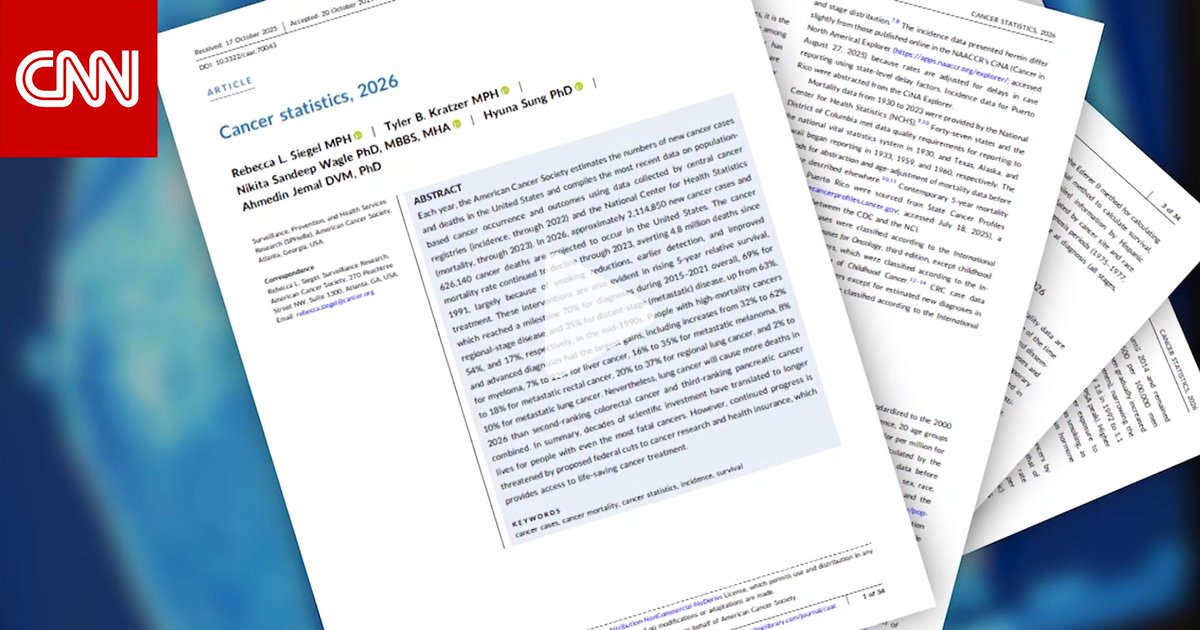 بعد صدور تقرير السرطان الأمريكي لعام 2026.. ما أبرز ما تقوله البيانات عن توقعات الإصابات والوفيات وما الذي يدق ناقوس الخطر؟ 