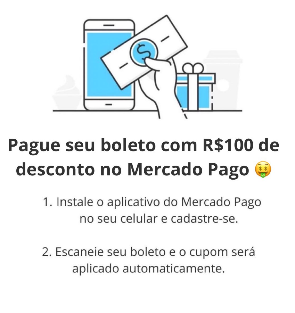 CalangoPromos's tweet image. TEM CUPOM DE R$100 OFF do Mercado Pago para usar no MERCADO LIVRE 😱😱

 R$ 100 OFF no #BBB26
⭐Desconto aqui:
mpago.li/1EBxLG7


Link tutorial:
bit.ly/CupomMrcdoPgo

⚠️ Clique em abrir no navegador. Baixe e pague utilizando o App.