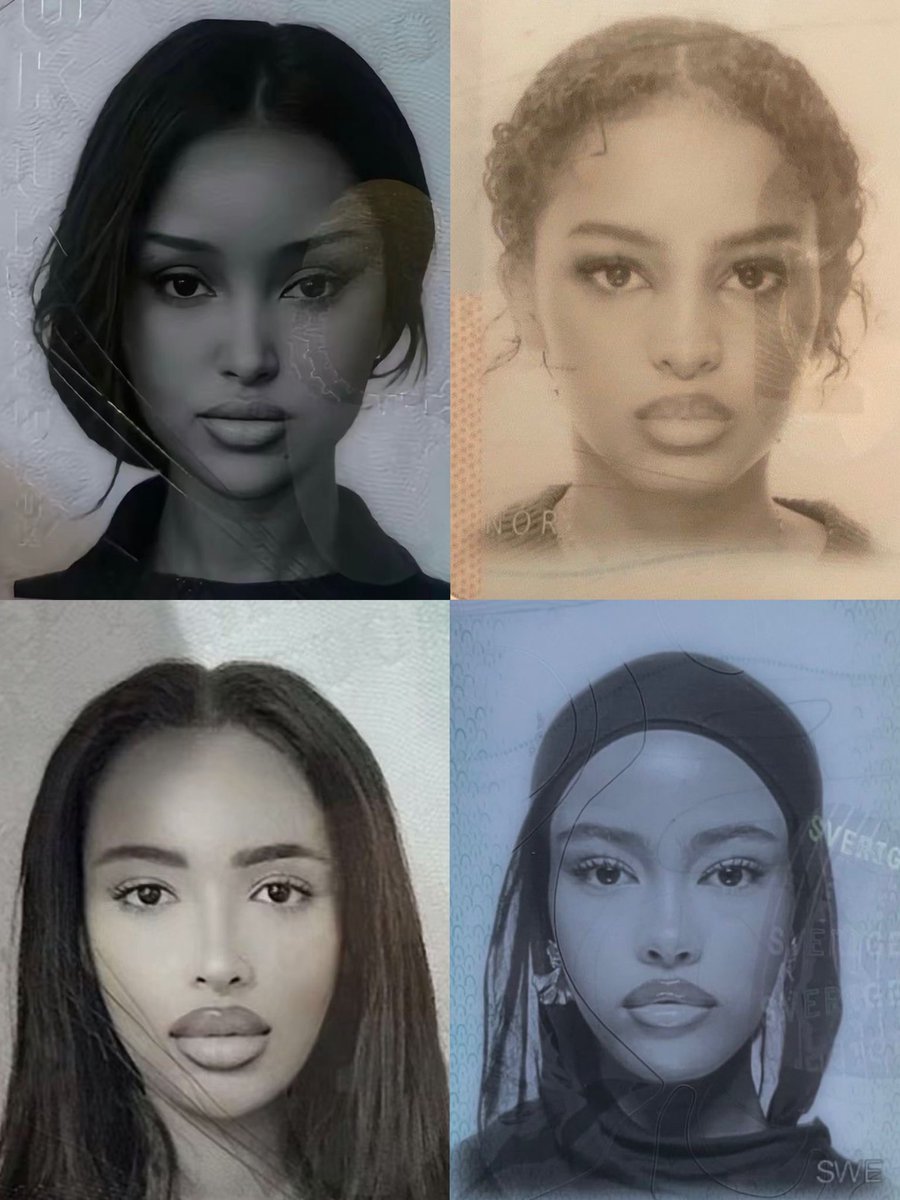somalivisuals's tweet image. Somali women x passport photos