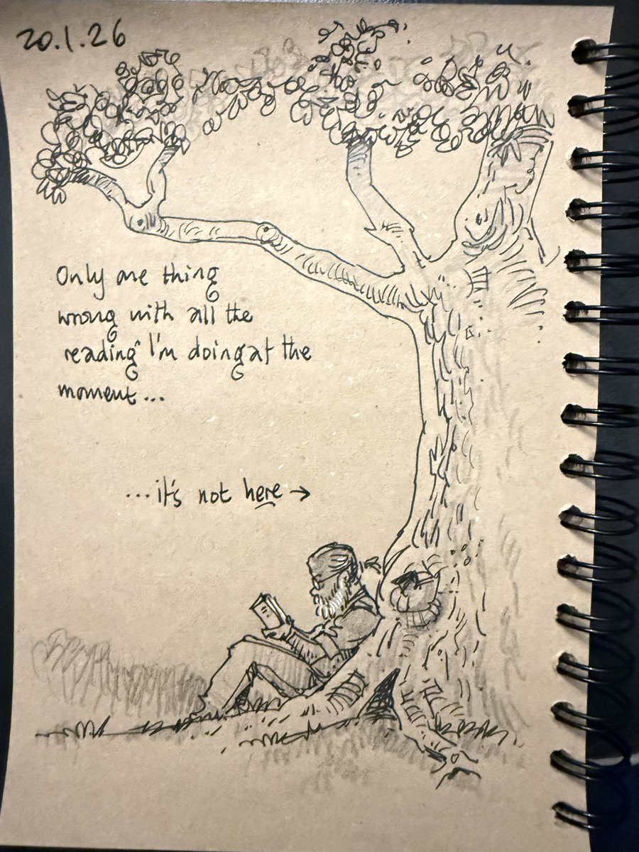 GaryScribbler's tweet image. Something I don’t do often enough - reading in nature. A combination of two of my favourite things that I should really try and make a habit! #doodleaday
