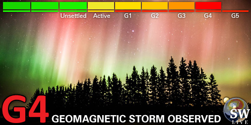 Severe G4 geomagnetic storm (Kp8)
Threshold Reached: 23:59 UTC
Follow live on spaceweather.live/l/kp