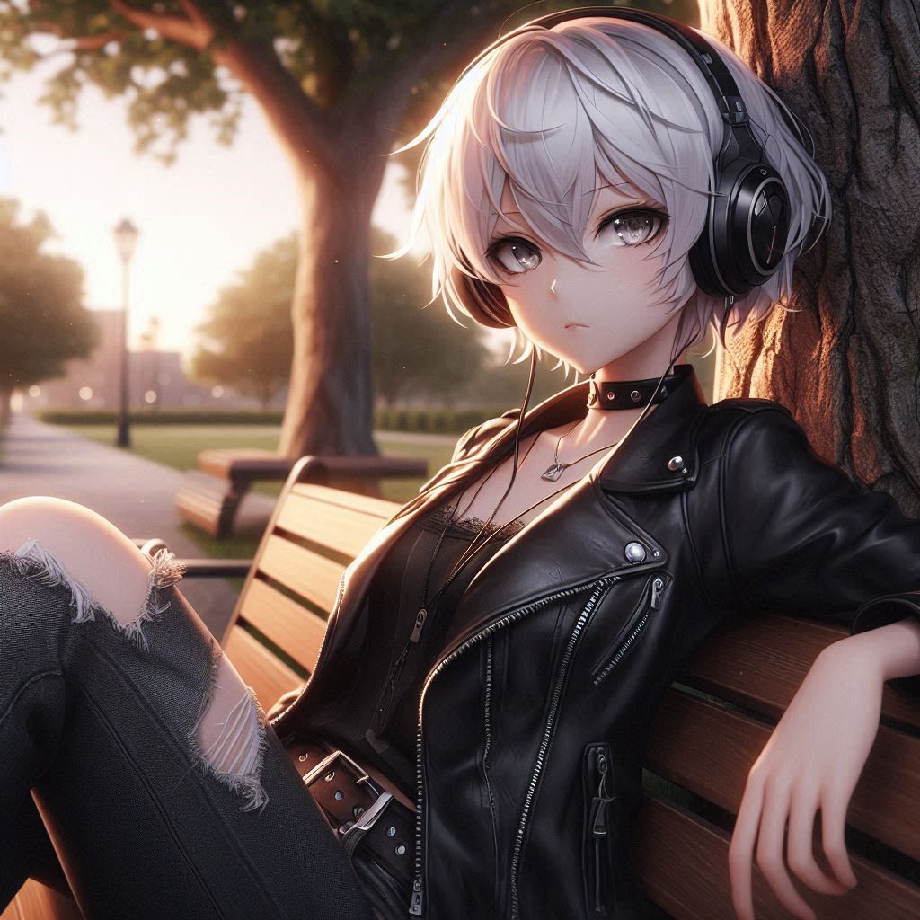 Here, even time stops with me.”🎧🤍 #aiart #Aigirl #AIイラスト #AI