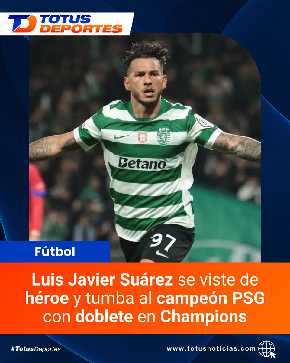 #TotusDeportes | Luis Javier Suárez se convirtió en el gran protagonista de la jornada europea de este martes, al liderar la victoria del Sporting Clube de Portugal 2-1 frente al París Saint-Germain, actual campeón de la UEFA Champions League.

totusnoticias.com/luis-javier-su…