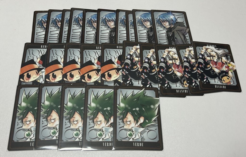 27Chikin's tweet photo. [交換/譲渡] REBORN THE 100 DILEMMAS -ザ ハンドレッド ジレンマ- ボドゲ

譲)綱吉、獄寺、クローム、炎真、綱吉＆XANXUS 、綱吉＆リボーン、バジル、コロネロ、犬＆千種、ディモン、リボーン＆ランボ、リボーン＆ビアンキ、ヴェルデ

求)
ディーノ、XANXUS、骸
ディーノ＆雲雀
44円/枚＋送料

→ https://t.co/gvtdctSJ45