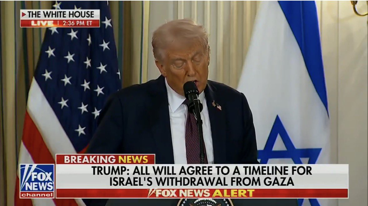 Why is he speaking with an Israeli flag in the White House when there are no heads of state visiting?