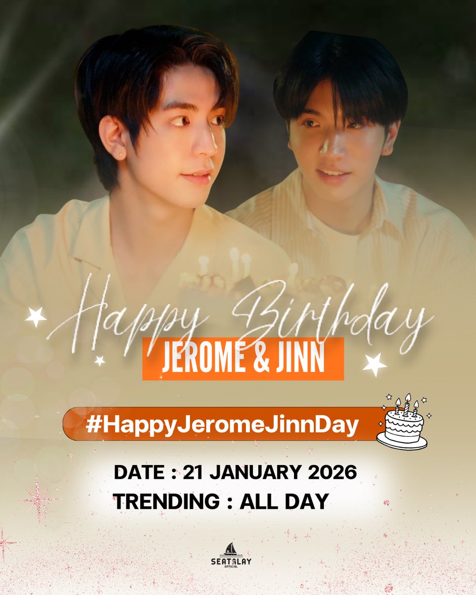 seatalayTH's tweet photo. JEROMEJINN's Birthday 🎂✨️
สุขสันต์วันเกิดนะเจโรมจิณณ์ ❤️

21 มกราคม วันเกิดของเจโรมจิณณ์ที่เรารักและคิดถึง
ร่วมอวยพรวันเกิดผ่านแท็กนี้กันนะคะ 👇🏻

#️⃣ #HappyJeromeJinnDay
📈 Trending : All Day

#H2Hseries
♡ #sea_ta_lay | @sea_ta_lay #keenkeno
#seakeen #ซีคีน https://t.co/X9MygQzxmY