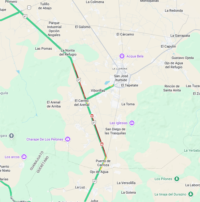 Leon_ius's tweet photo. @Planoinforma @MonitoreoCAPUFE @CAPUFE @GN_Carreteras @GN_MEXICO_ 
Buenas tardes, algun reporte de incidente sobre Qro - San Luis Potosi a la altura de San Jose Iturbide. https://t.co/eA8QeyihWk
