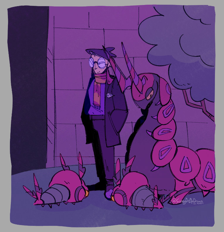 sunnydr0pdraws's tweet image. a man and his bugs