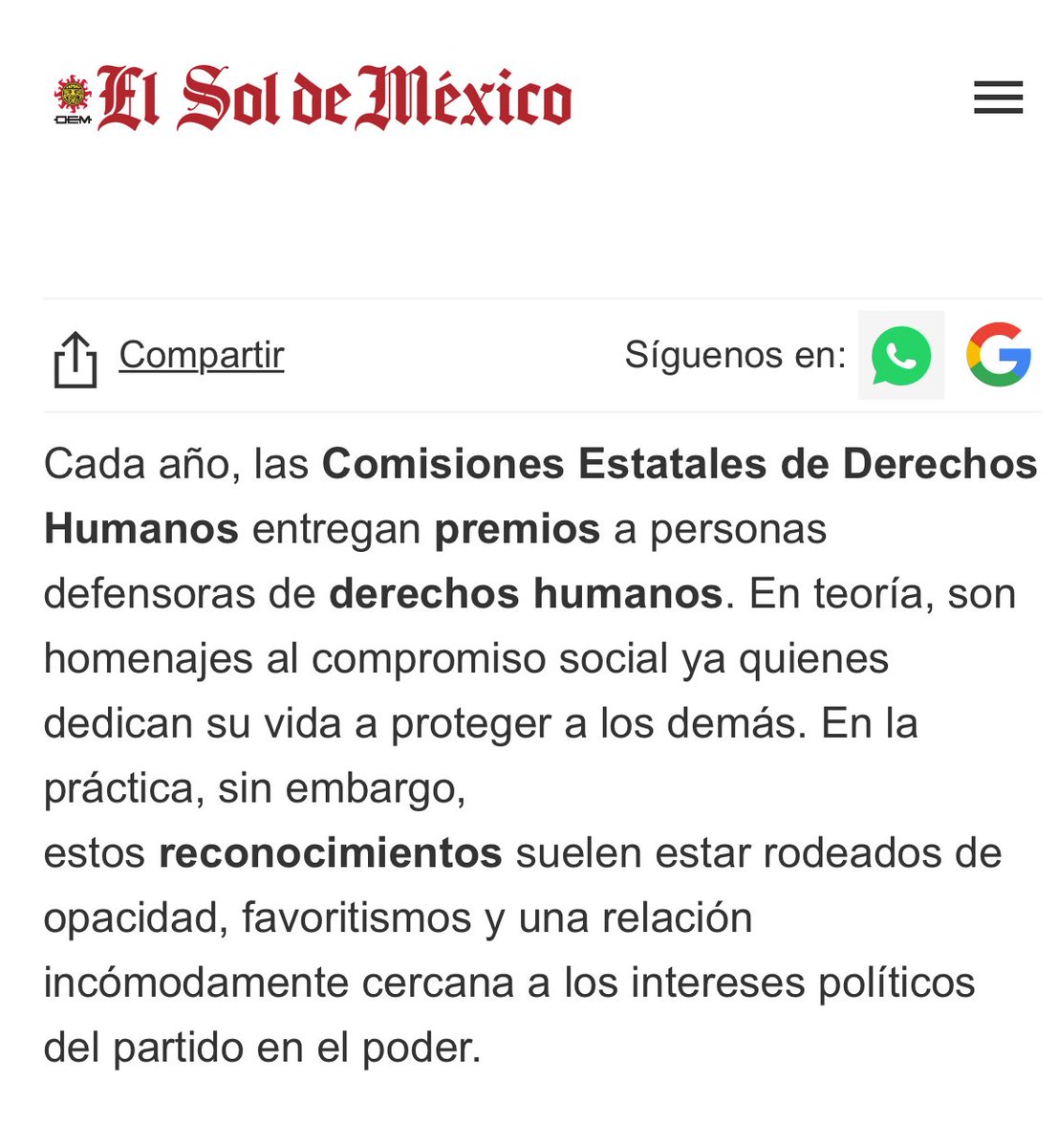 teresuenamx's tweet photo. ¿Qué pasa con los premios de #DerechosHumanos? 

Hoy escribe @kbalistikomx de @CODISEXLCAC para @teresuenamx 🏳️‍🌈🏳️‍⚧️✨

➡️ https://t.co/5VSaMGMAEh https://t.co/wRcckIhLo4