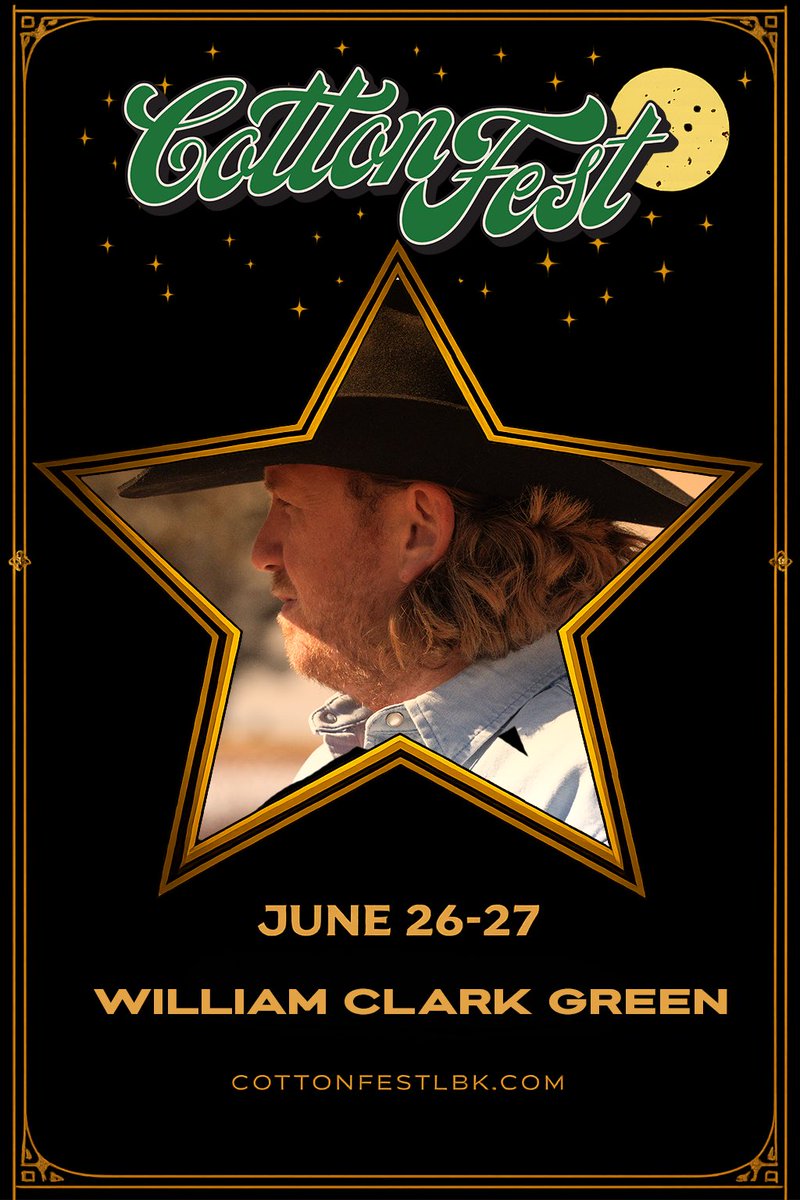WilliamCGreen's tweet photo. Excited to see y’all at @CottonFest in Lubbock this June. I’ll be out there alongside 49 Winchester, Flatland Cavalry, the Josh Abbott Band, and more. It’s gonna be a good one.

Tickets are ON SALE NOW.
Head to https://t.co/mZjrq1qnix to get your tickets now! https://t.co/TJPzjQ6Lpi