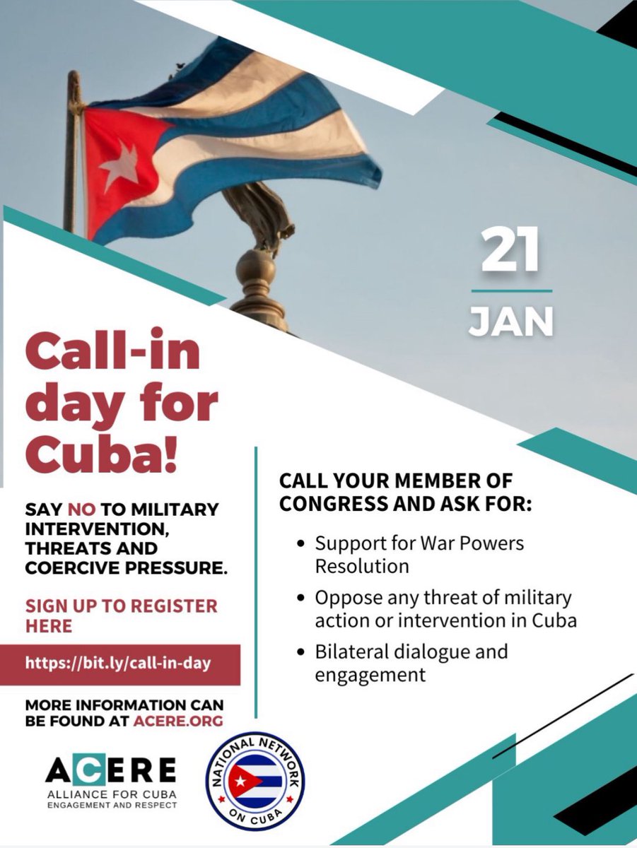 TOMORROW! National call-in for Cuba day! Register here: bit.ly/call-in-day