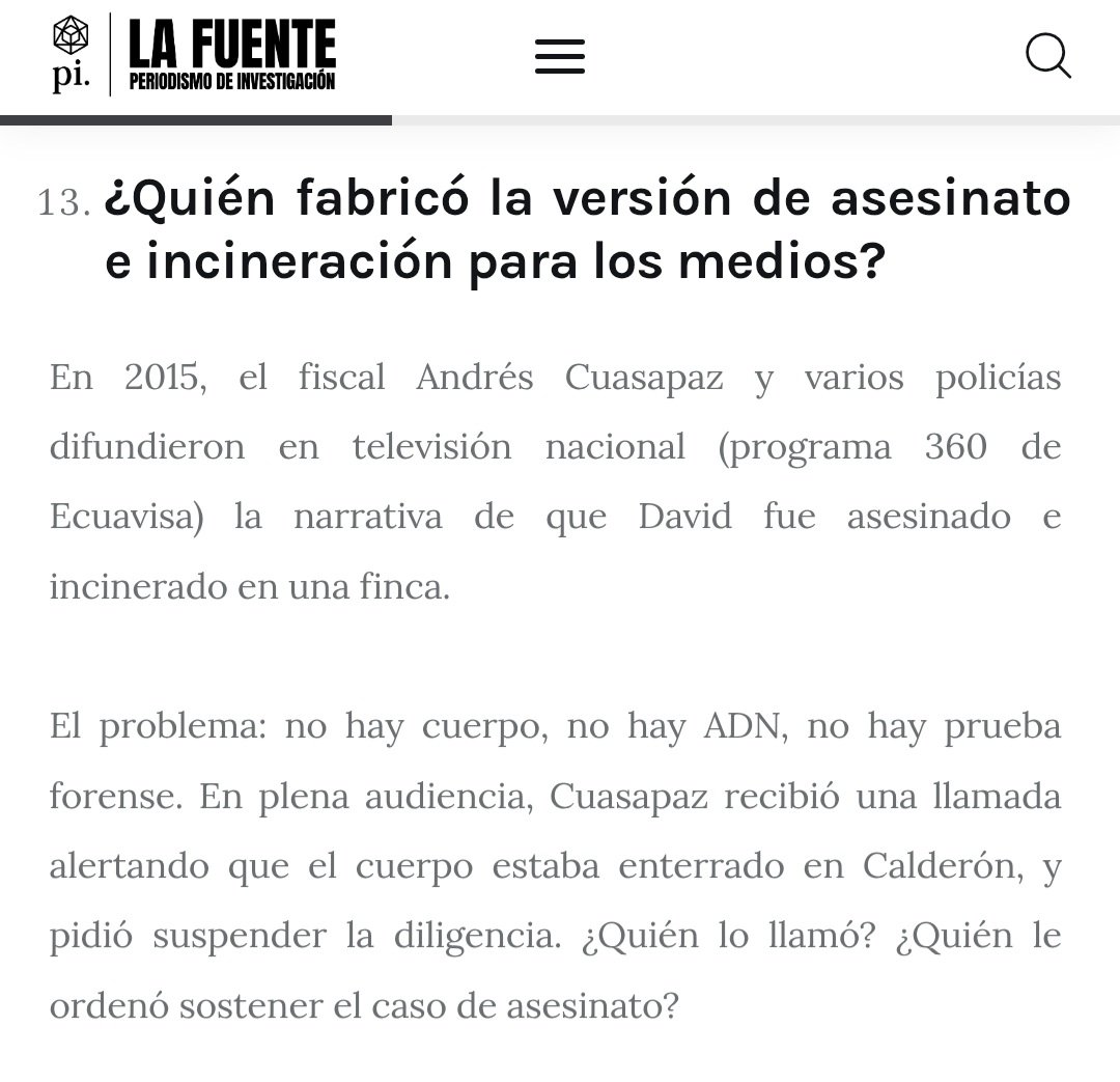 Han transcurrido 4,633 días desde la desaparición de David Romo, y la Fiscalía sigue sin dar las respuestas más elementales.

«13 preguntas que la Fiscalía se niega a responder en el caso David Romo»
🔗 periodismodeinvestigacion.com/2025/05/28/la-…