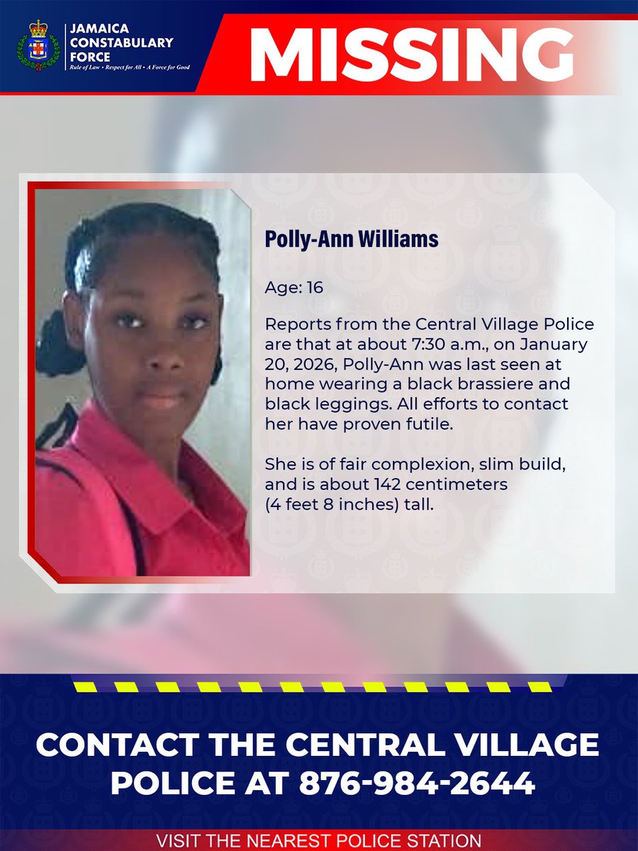 Help us locate missing Polly-Ann Williams. If you know her whereabouts, please call the Central Village Police or the nearest police station. 

#AnandaAlert #Missing