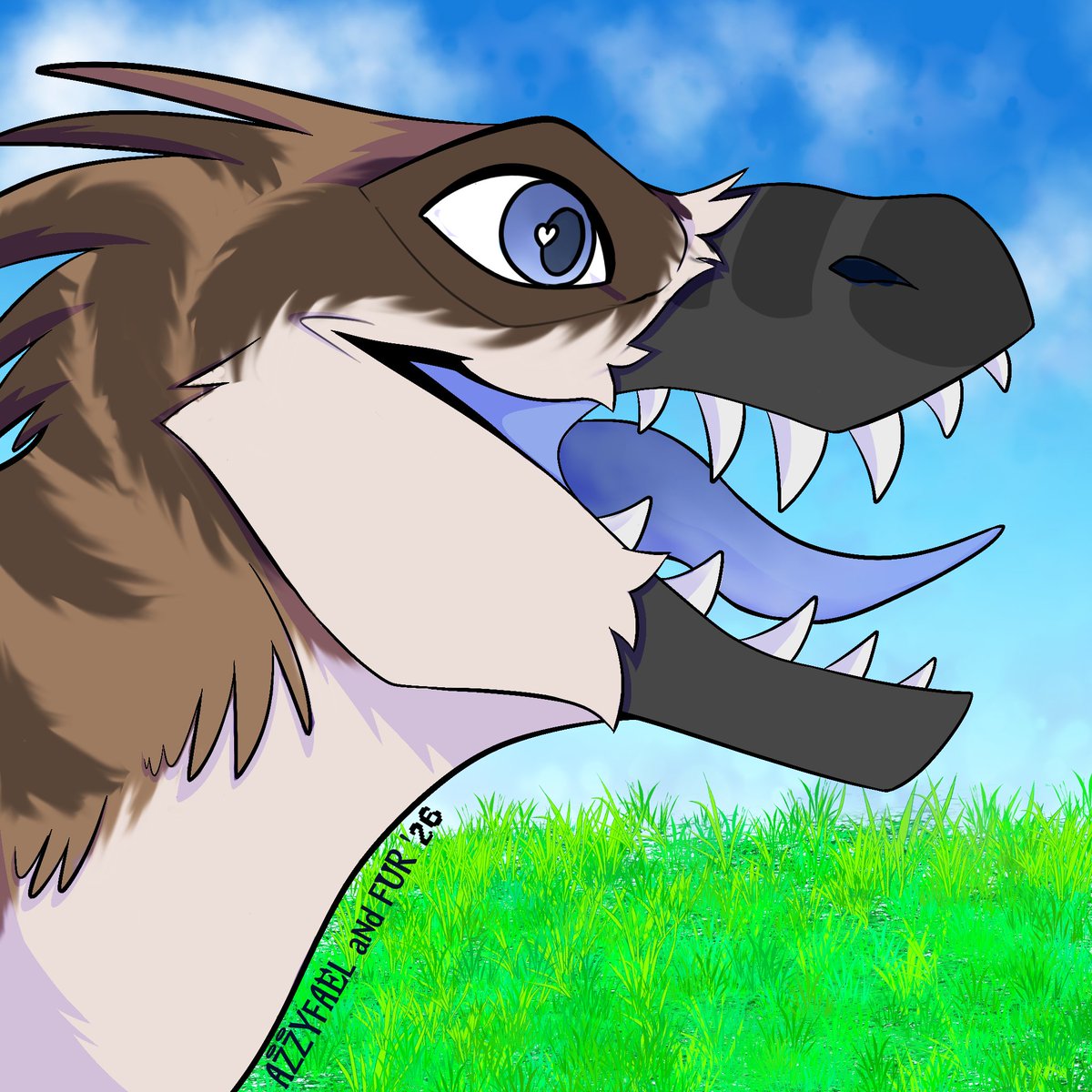 WIP of big ref for a client and cute lil random free icon I did for another just following me.  JayJurrassic heavely edied. First background I'm actually EXTREMELY proud of.

#furryart #furryfandom #furry #furryartist #furrycommunity #furrydrawing #furryoc #fursona #free #freeart