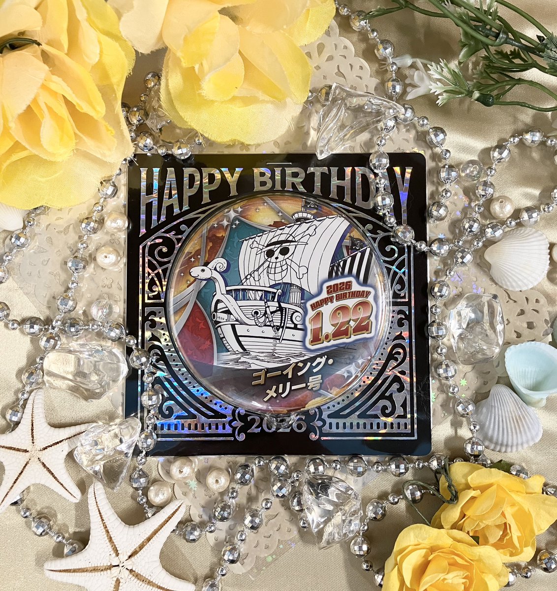新商品】原画商品 バースデイ缶バッジ ゴーイング・メリー号 550円