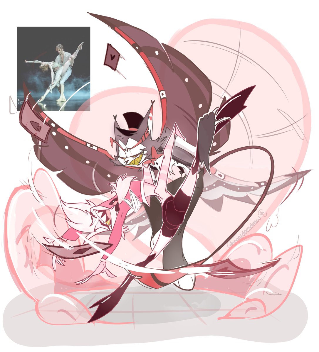 chronic_mellow's tweet image. #3 - Huskerdust 

#HazbinHotel #huskerdust #angeldust #husk