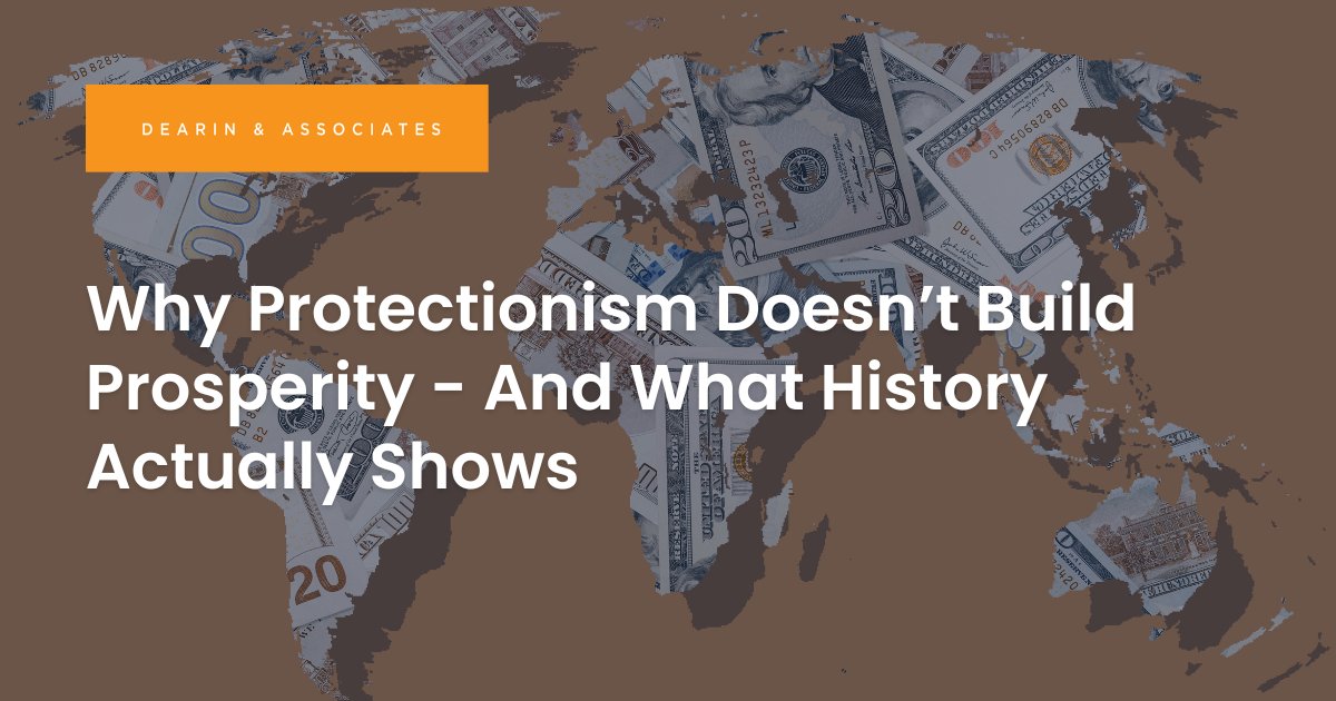 DearinAssociate's tweet image. History is clear: protectionism weakens competitiveness rather than strengthening it.

@CynthiaDearin’s latest blog examines what past trade barriers teach us - and why global engagement still matters for growth today.

🔗 dearinassociates.com/protectionism-…

#protectionism #tariffs…