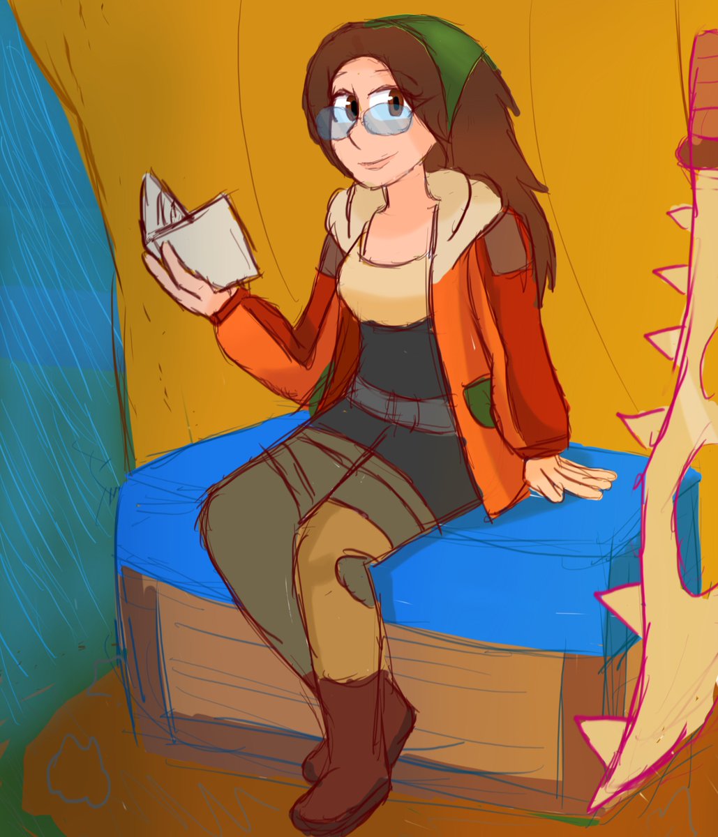 PaladinTomo's tweet image. Wanted to experiment with not inking my lines, and instead just coloring the sketch directly

Used Alma from Monster Hunter Wilds for the test