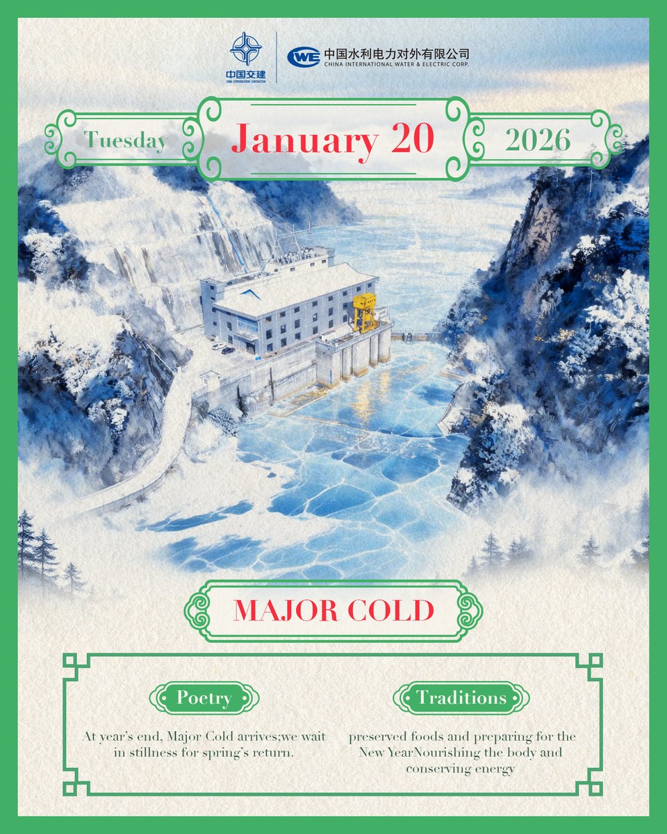 As Major Cold arrives, we wait in stillness for spring’s return. During this season, our teams continue supporting hydropower projects, ensuring stable energy supply and smooth community life as the Lunar New Year approaches.

Traditions: Enjoy preserved foods, prepare for the