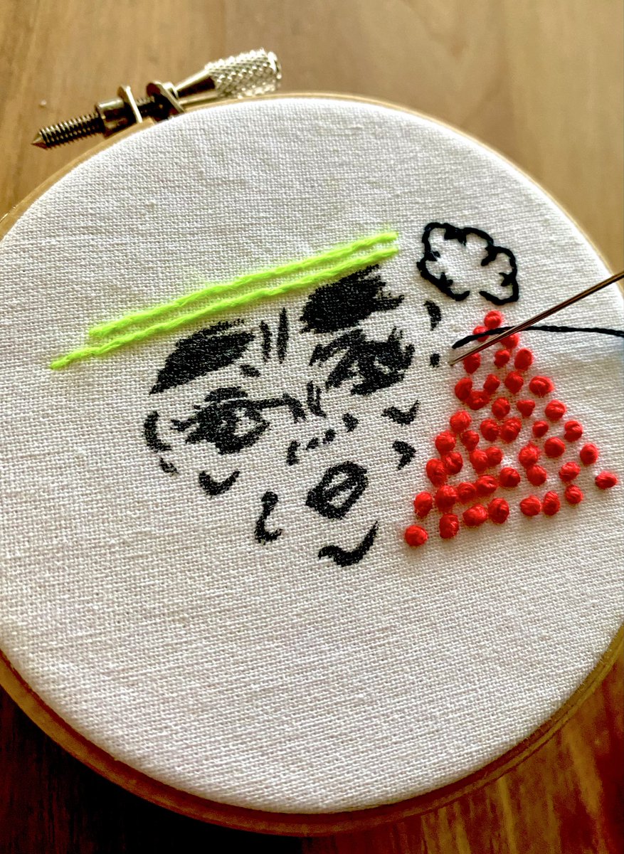 布用マジックを入手したんで 手刺繍で囲んでみる実験・・ (Φ80mmの空間