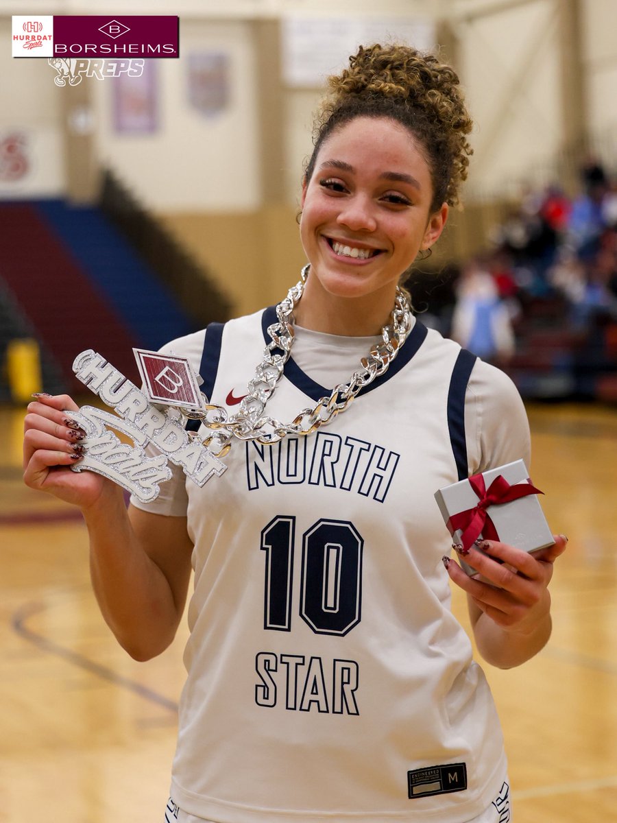 BIG GAME CHAIN = <a href="/KierrahPinchon/">KJ Pinchon</a> 🥶

Pinchon led No. 1 Lincoln North Star in scoring with 21 points as the Navigators remain the only unbeaten team in Class A, taking down Kearney 59-44. 

#nebpreps | <a href="/Borsheims/">Borsheims</a>