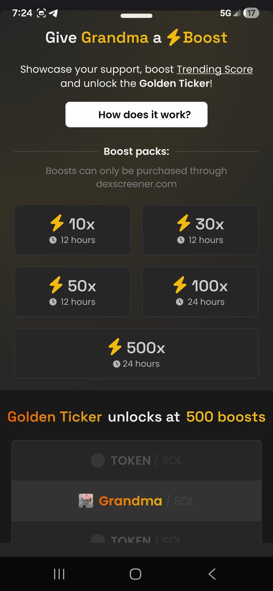 I will be paying for dex boost after the 50 is close to giving out $grandma is like this community so much is am now fully invested in need 1,000 view on this post 10 repost and 50 likes lfg work for the boost!! SHILL REPOST ENGAGE FOLLOW