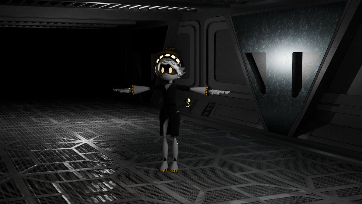 Hey y'all. I don't have an update on any characters because I haven't been working on any. Instead I have started making environment prefabs for the drone colony. Here's a hallway piece. #mdtwt #blender