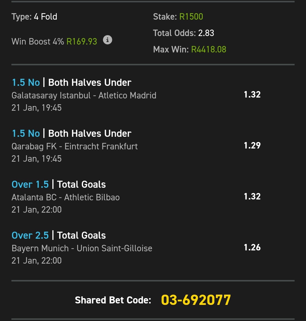 MasterGift1's tweet photo. ⚽️Target 4K💰
🧾Booking Code🤙692077

CopyBet 👉https://t.co/ijwdquJdja

R50 Sign Up Bonus + 25 Spins when u use my promo code👉GIFT50 😝No Deposit Required 
🔥Register Easybet 💛 click here👇
 
https://t.co/qdjO25SCyI

Promo Code : GIFT50
18 + T&amp;CS Apply @Easybet_SA https://t.co/2SJ8DqXfvv