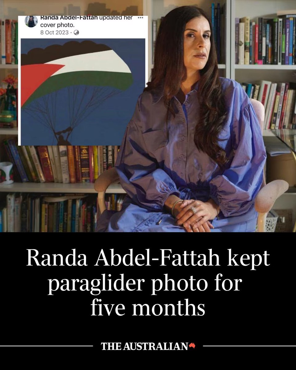 australian's tweet image. Anti-Israel activist Randa Abdel-Fattah kept the image of a Palestinian paratrooper as her Facebook cover photo for at least five months after Hamas terrorists’ murder, rape and kidnapping of 1200 Israelis had become apparent. She told the ABC this week she 'had no idea about the…