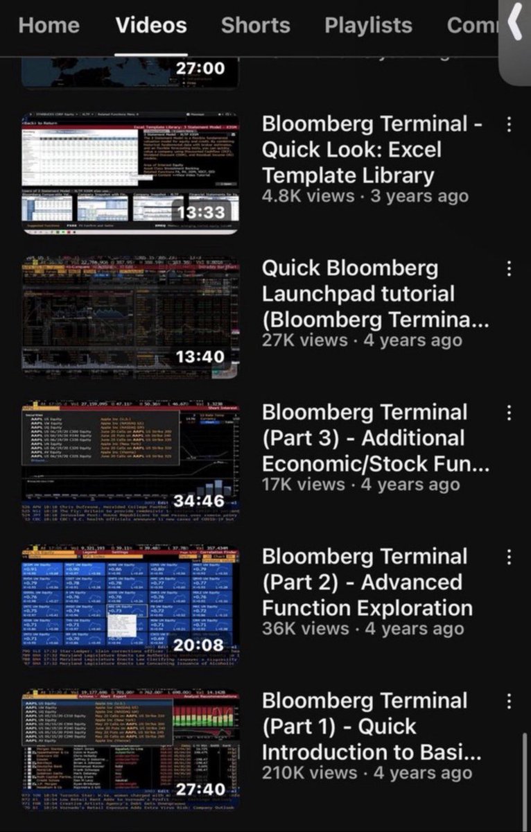 How to use a Bloomberg Terminal, YouTube playlist entirely for free: