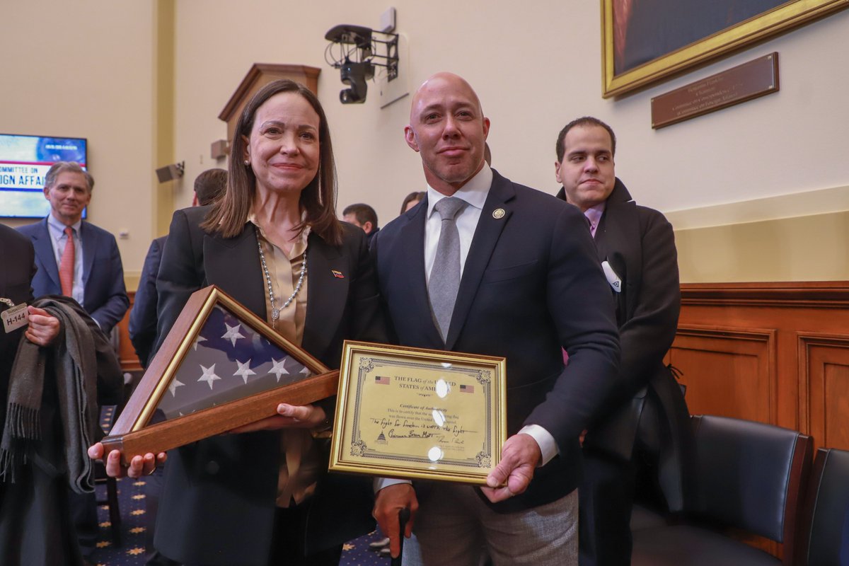 HouseForeignGOP's tweet image. Chairman @RepBrianMast: I was happy to invite 🇻🇪 Venezuelan opposition leader @MariaCorinaYA to address the members of the House Foreign Affairs Committee. She has demonstrated herself to be a strong, capable, and inspirational leader.

Thanks to 🇺🇸 President Trump, Venezuela…