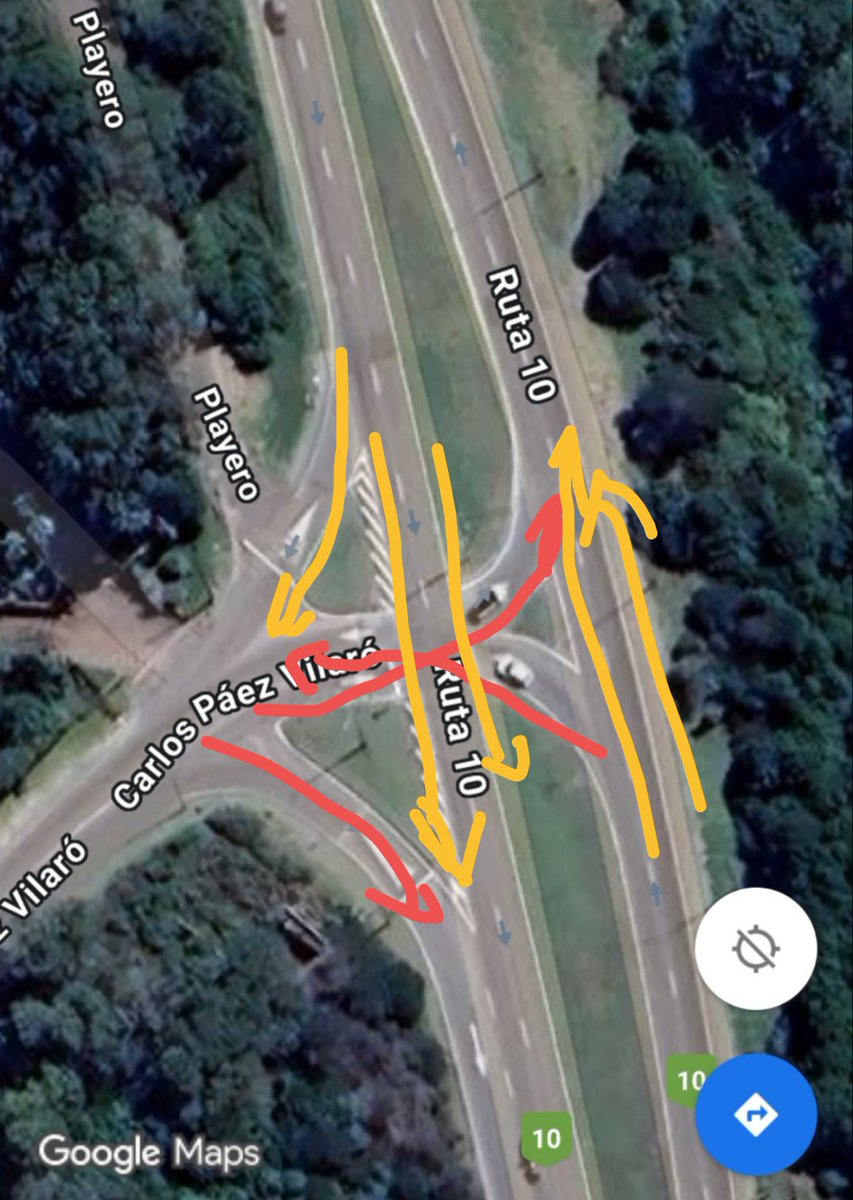 MdaFonte1881's tweet photo. @PonsombyLord Cruce situado después de una curva y en bajada. Visualización muy reducida y escasa percepción del cruce. Mejor cerrar el cruce en el cantero central y que el tránsito vaya hasta la rotonda debajo del cruce en desnivel con av.  Lussich para cambiar de sentido. https://t.co/nqeCSWpXd6