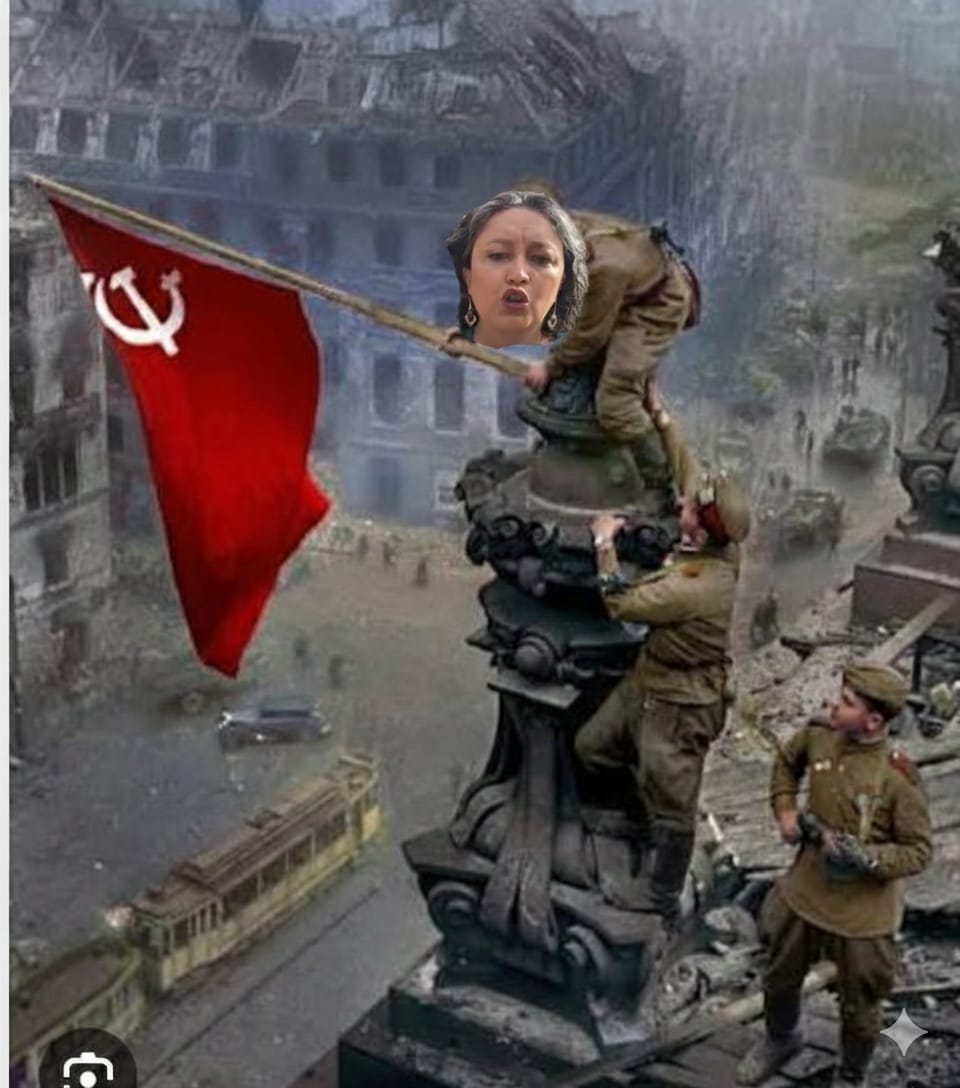 JohaYpunto's tweet image. Angélica Lozano explicando cómo conformo el ejército Rojo y acabó la segunda guerra mundial. Boba Hpta!