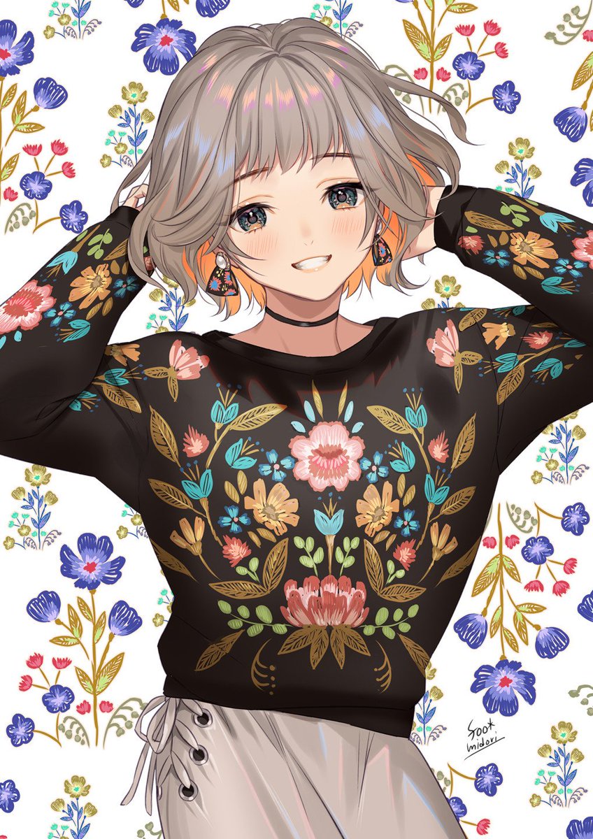 「刺繍もビジューもだ〜いすき」|碧 風羽 Foo Midoriのイラスト