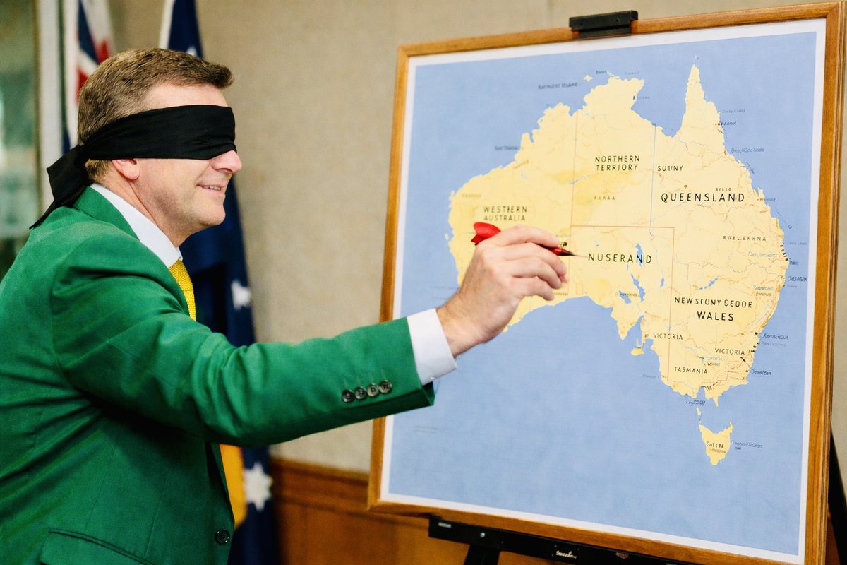 Toolamba's tweet photo. In other news, the @The_Nationals have released their strategic plan for the location of its first nuclear reactor.
#auspol https://t.co/RN8ztflMkt