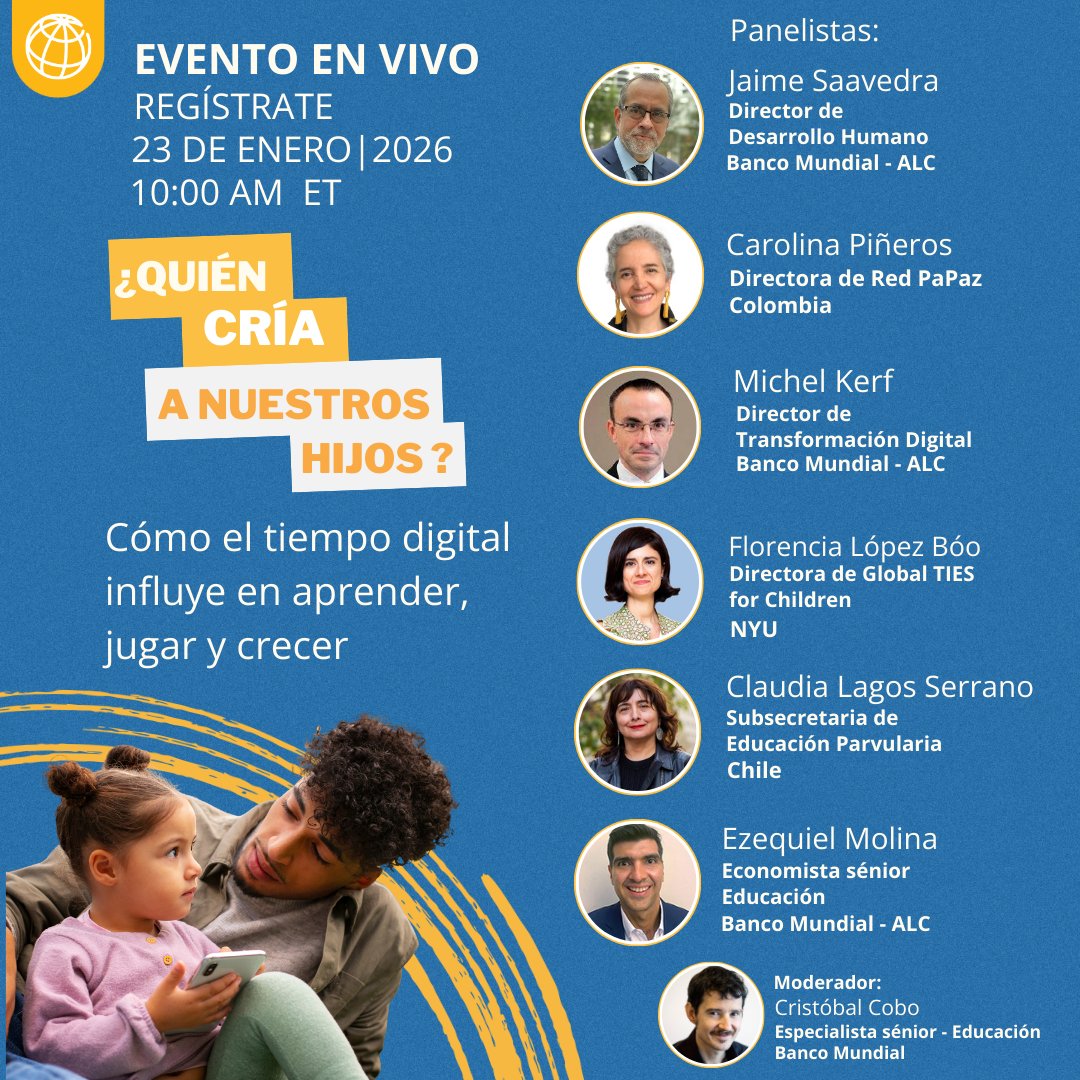 ¿Te preocupa la cantidad de horas que tus hijos pasan frente a las pantallas táctiles? Regístrate en este evento para conversar sobre cómo establecer pautas de uso para que los más pequeños aprovechen los beneficios de las herramientas digitales: wrld.bg/1XSz50Y0q6L