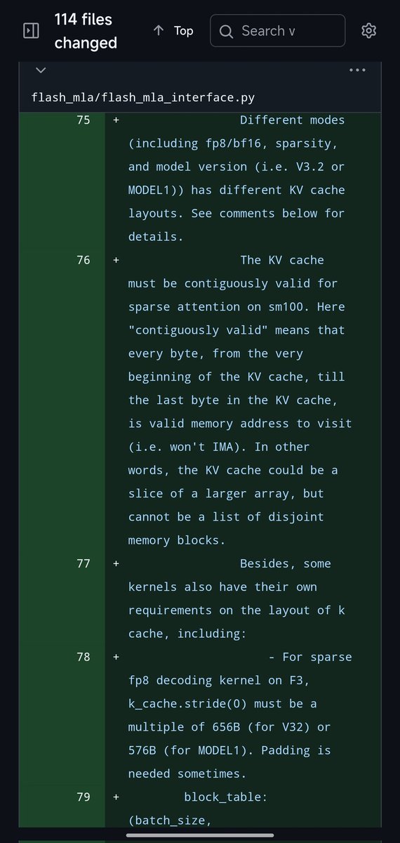KV stride requirement