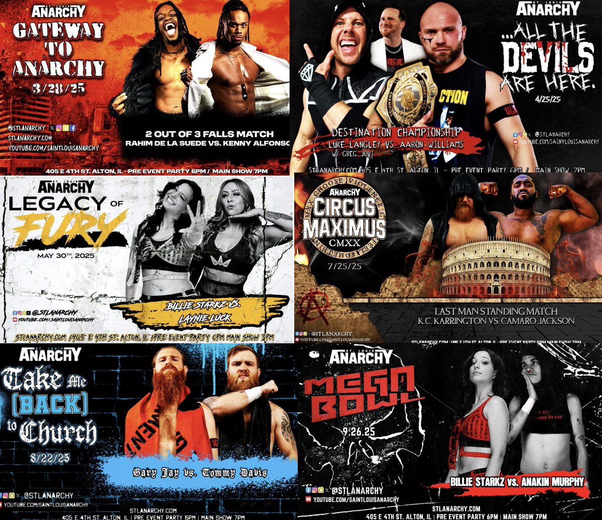 ‼️‼️NOW ON DEMAND <a href="/indiewrestling/">IWTV</a>  

THE Complete 2025 Anarchy Season 

GTA 2025
…All the Devils are Here 
Legacy of Fury 
Circus Maximus XX
Take Me (Back) to Church
The 2025 Mega Bowl 

Featuring…..

<a href="/LaynieLuck/">Laynie✨WWE ID WOMENS CHAMPION</a> 
<a href="/scottstanleypw/">scott stanley.</a> 
<a href="/Jakebosche/">Jacob Bosche</a>
<a href="/pro_jitsu/">ProJitsu</a> 
<a href="/BillieStarkz/">BIG Billie Starkz • ビリー・スタークス</a>