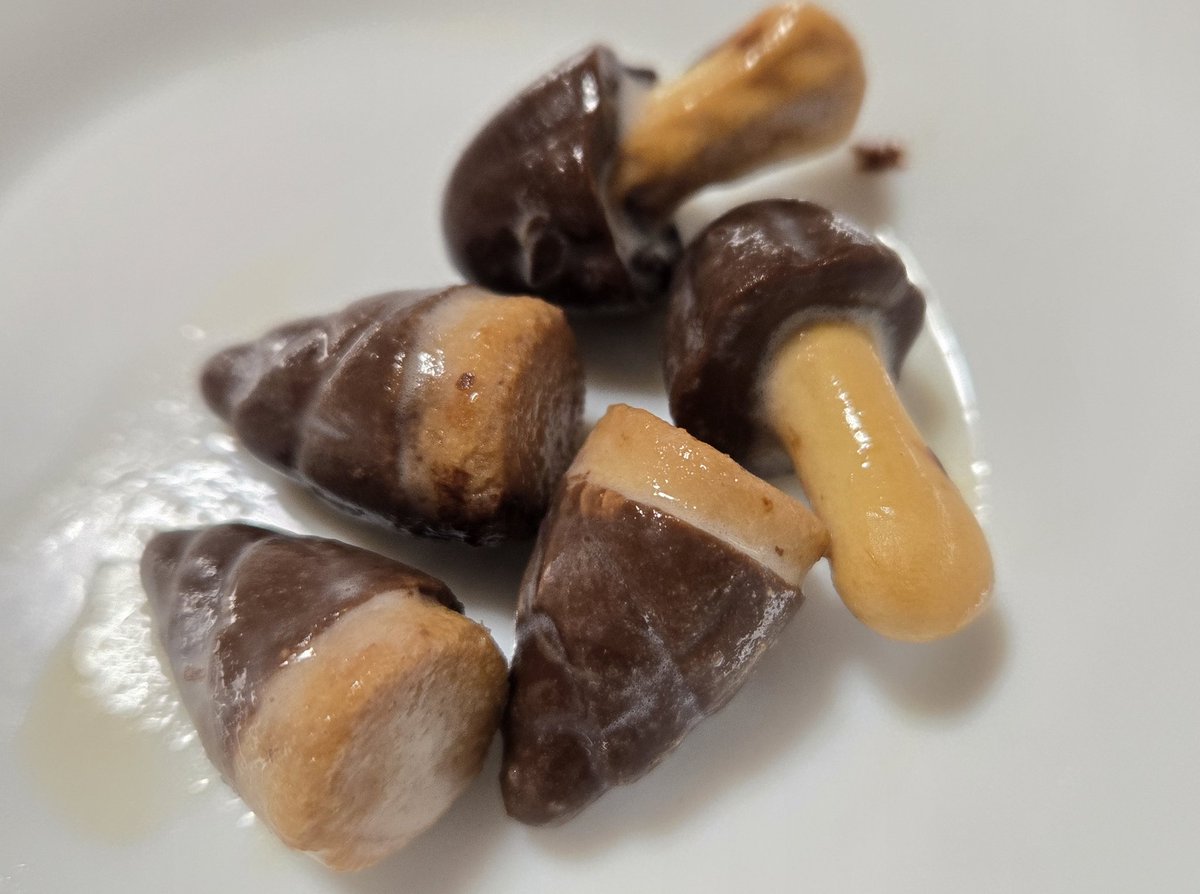 【マックフルーリー 
キノコの山とたけのこの里】
マクドナルド 370円 325kcal
4.5
待ちに待った夢の共演
きのこの山2個
たけのこの里3個入ってました
これは争いの火種になりそう😄
本家よりちょっと小さめ？
中から掘り出した時はテンションあがる
久々にマックフルーリーたべたけど