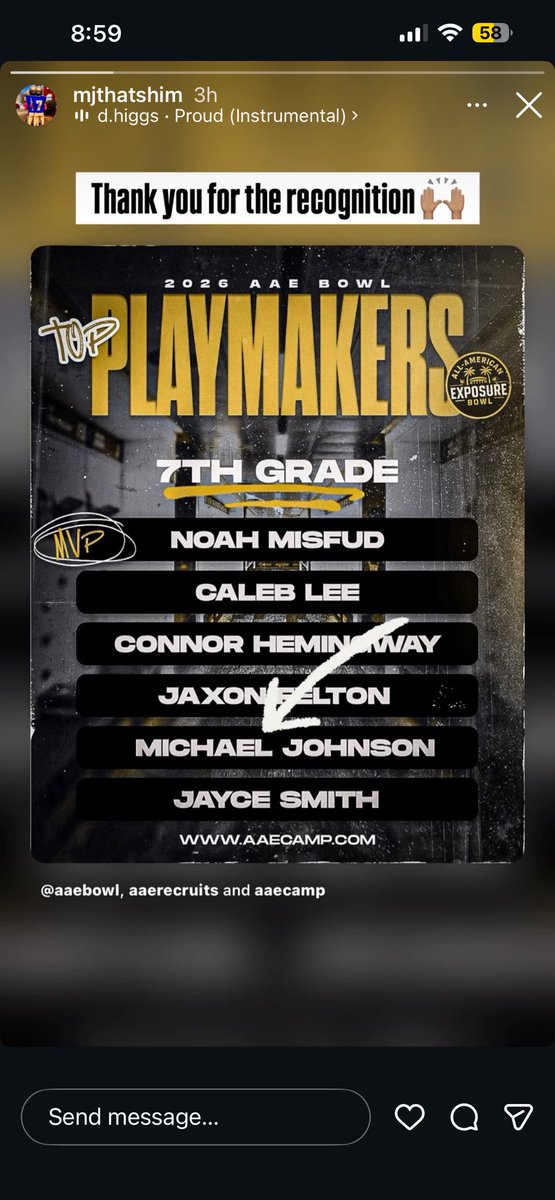 MJTHATSHIM's tweet photo. S/o to @AAECamp @aaerecruits @AAEBowl. I can’t wait to come back next year 🫡💪🏾

@McEachernFtball @RivalsCamp @elitefootballac @routeking_1 @bsa28_ @Coach_MC18 @CoachBatichon @CoachReid99 @RustyMansell_ @Excelspeed12 @IAMEWAY https://t.co/N7J5JC5noi