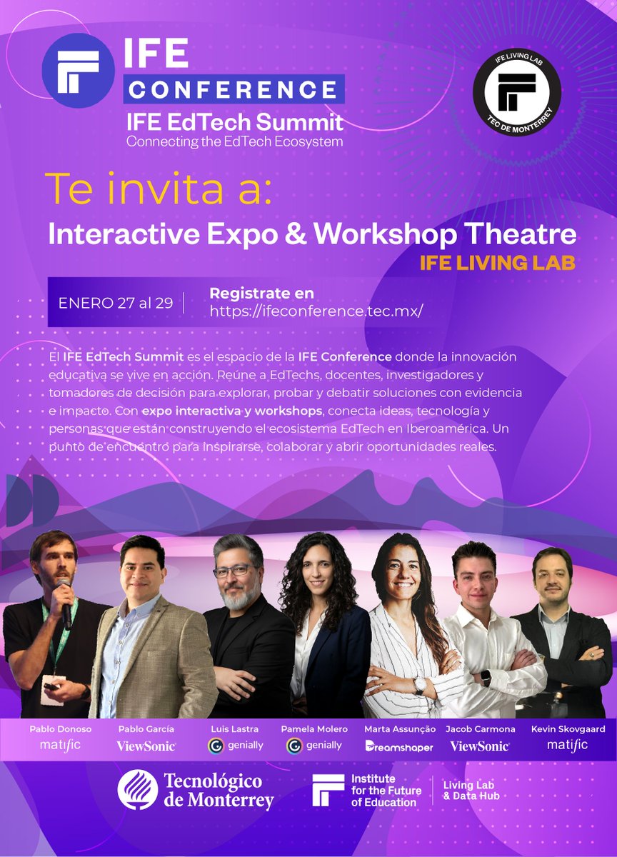 IFE EdTech Summit 2026 suma el Workshop Theater (#IFELivingLab): demos y diálogo entre EdTech, academia y tomadores de decisión. 🔗 lnkd.in/eNxB2dg6
<a href="/IFEconference/">IFE Conference</a> <a href="/EdInnovationIFE/">Institute for the Future of Education</a> <a href="/TecdeMonterrey/">Tecnológico de Monterrey</a> <a href="/Tecmilenio/">Tecmilenio</a>