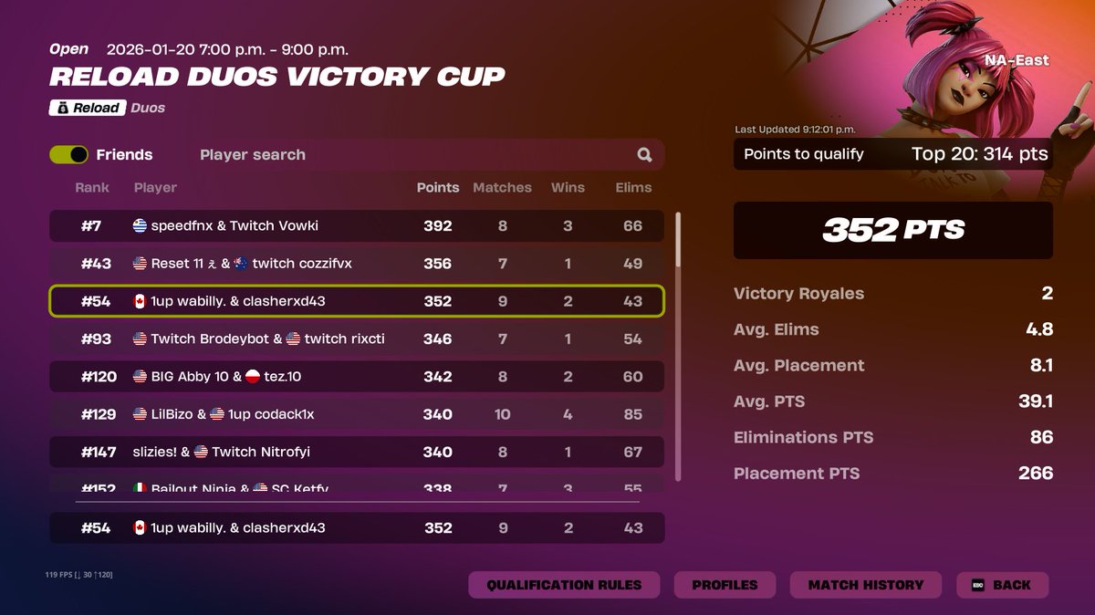 wabilly_fn's tweet image. Almost qualed reloads w @ClasherFN ( sold last game )