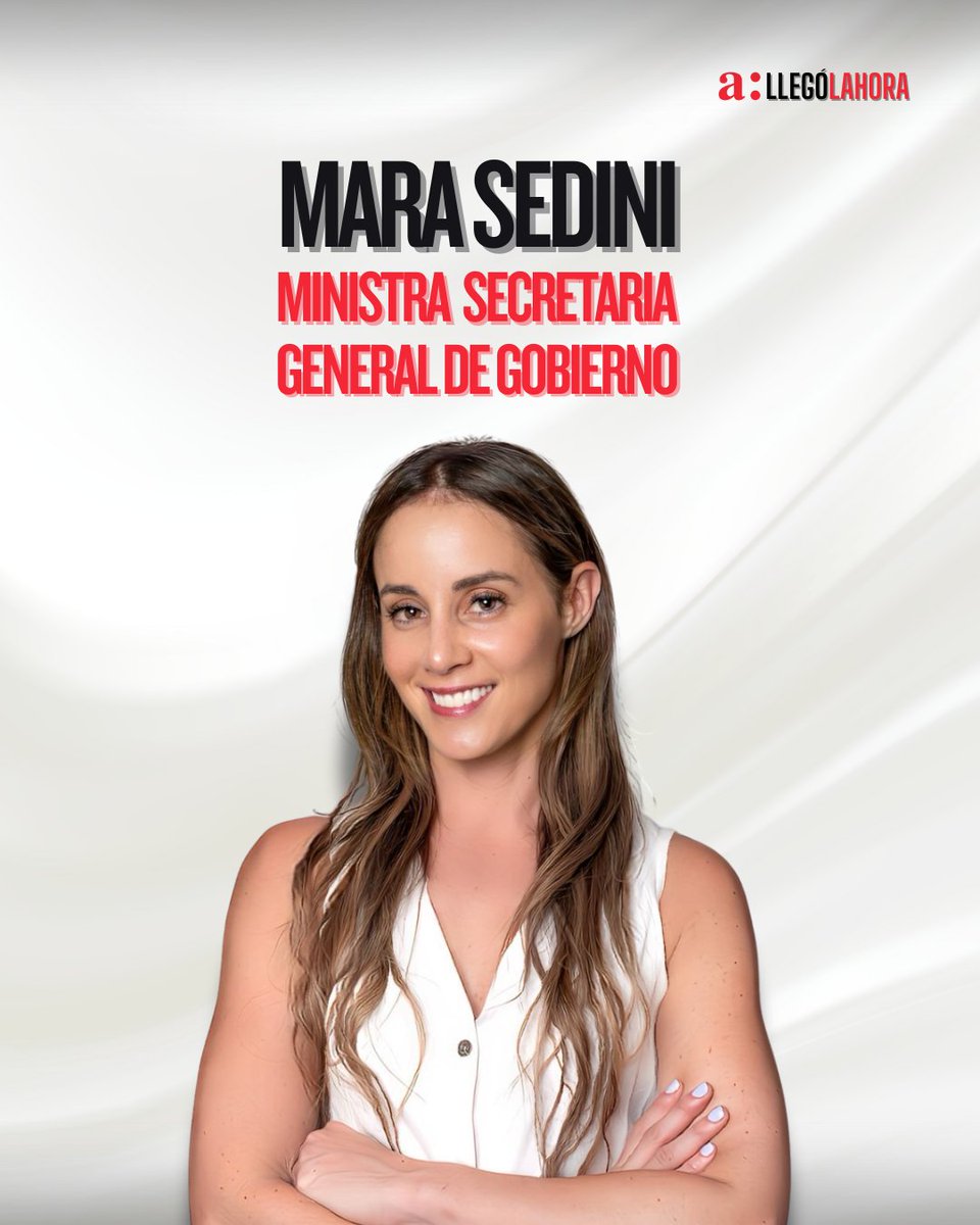 Felicitamos a nuestra conductora Mara Sedini, quien el próximo 11 de marzo asumirá el cargo de Ministra de la Secretaría General de Gobierno 🇨🇱 

Desde el Equipo de Llegó La Hora le deseamos el mayor de los éxitos en este tremendo desafío 📷 ✨