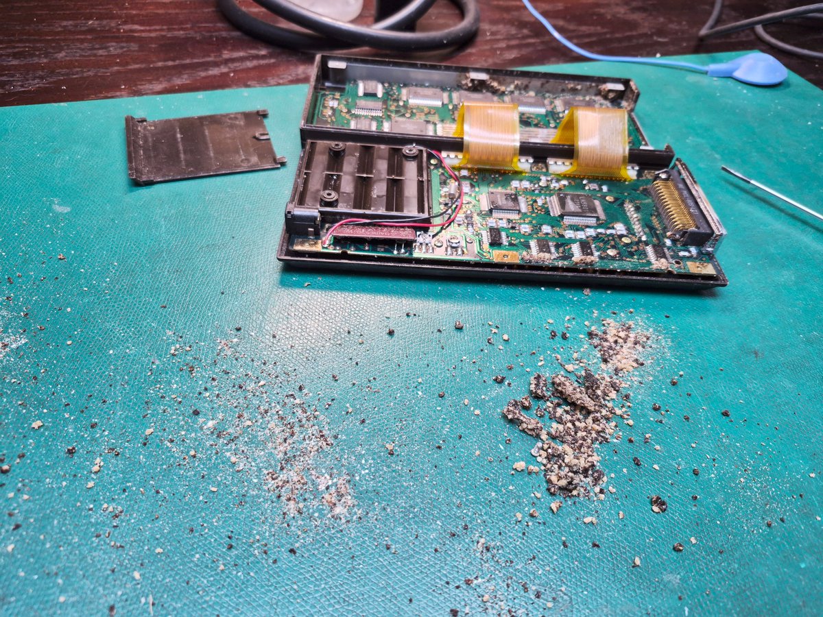 What's worse than the sticky 'moldy candy bar' in a PC-1500/A? How about when it drys out and becomes the consistency of potting soil? What a mess!