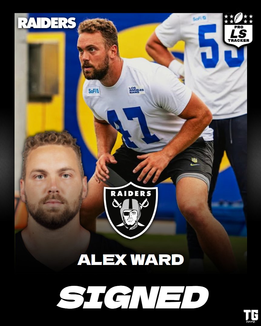 SIGNED:

The Raiders have Signed Alex Ward (<a href="/AlexWard_47/">Alex Ward</a>) to a Reserve/Future Contract. Ward has appeared in 38 games in his 3 years in the NFL, collecting 2 tackles.

#Raiders #UCF #Signed #LongSnap #LongSnapper #LongSnapping #Football #Pro #NFL
