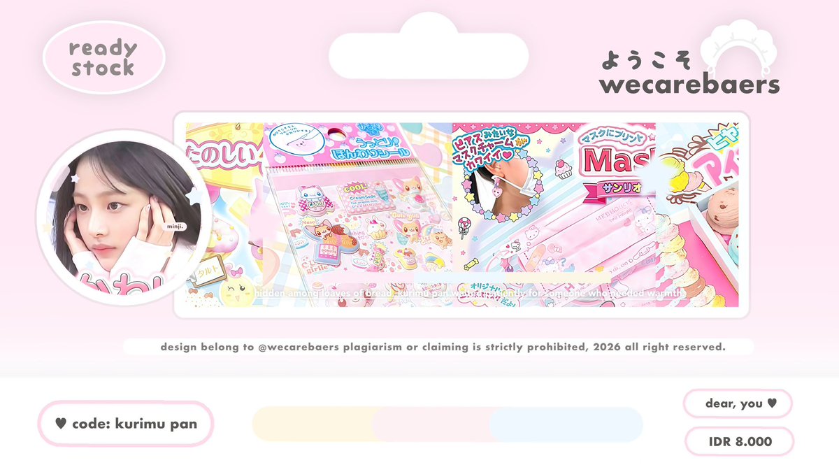 wecarebaers's tweet image. help repost ! timamaci &amp;gt;ᴗ&amp;lt;

👩🏻‍🍳 ⓘ heeelloo! aku bawa 5 layout rs ready stock haerin haum leesol minji karina yang bisa kamu jemput sekarang melalui direct messages or telegram ♡ IDR 8.OOO koin. 

#zonauang