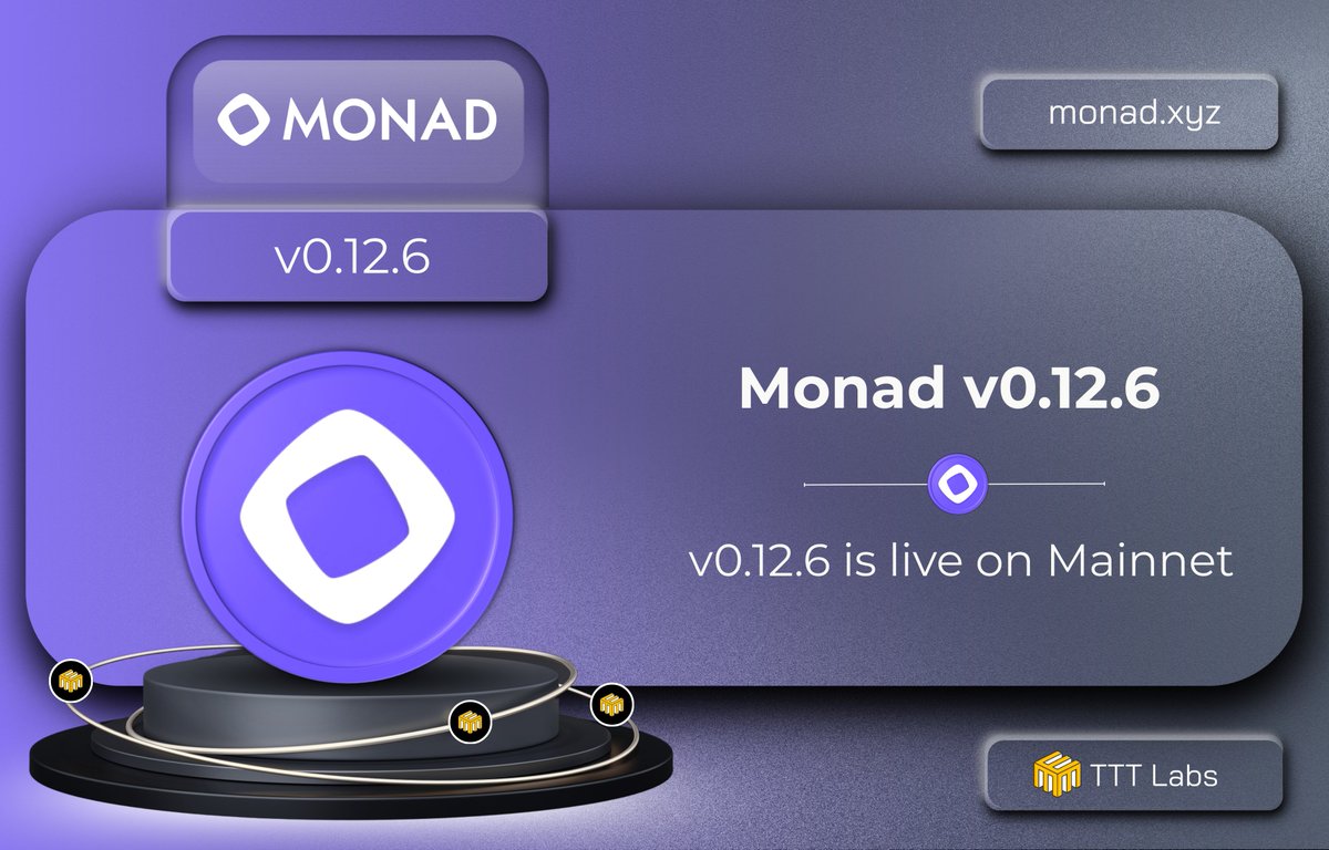 Monad v0.12.6 is now live on Mainnet v0.12.6 has been successfully deployed  to @monad Mainnet, delivering a focused yet meaningful set of improvements  across the stack. This release fixes several inconsistencies in