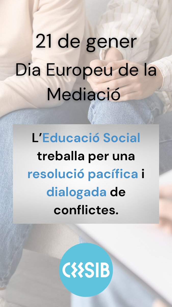 🫱🏽‍🫲🏼 21 de gener, Dia Europeu de la Mediació #educacionsocial #mediacion