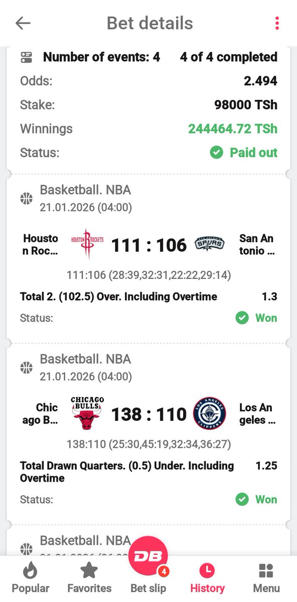 12 Odds football ✅️
2 Odds tennis✅️
2 Odds NBA✅️
2 odss football ✅️

 Fungua account yako hapa 👇

db-bet.co/ANGEL2019

Promo-Code: ANGEL2019

Join group for free Slips
chat.whatsapp.com/EYK8QO3Z3UY6RW…
